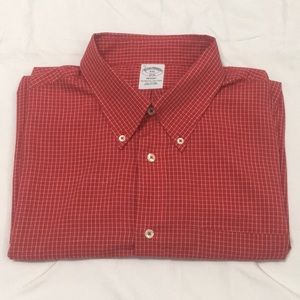 Brooks Brothers Mens Red Plaid Shirt Size 2XL